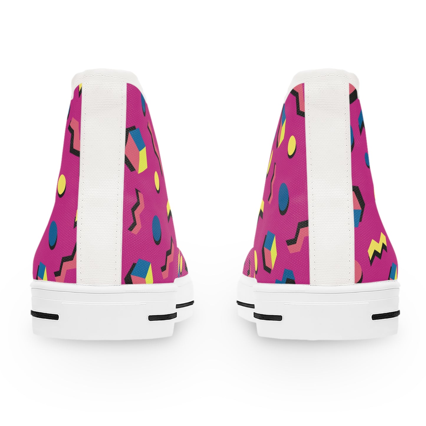 Colorful Women's High Top Sneakers - Trendy Geometric Design