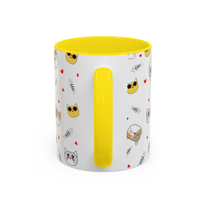 Cute Cat-Themed Accent Coffee Mug for Cat Lovers