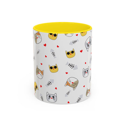 Cute Cat-Themed Accent Coffee Mug for Cat Lovers
