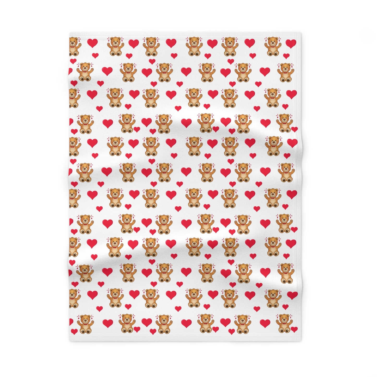 Heart & Teddy Motif Design for Baby Blanket