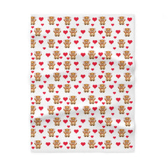 Heart & Teddy Motif Design for Baby Blanket