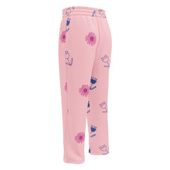 All over love pattern Wide-leg joggers