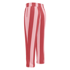 All over red line pattern Wide-leg joggers