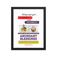 Tithes & Offering Acrylic Crystal Frame Wall Picture