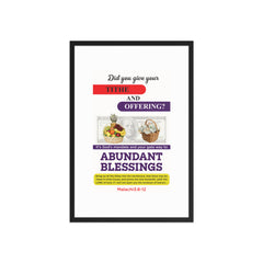 Tithes & Offering Acrylic Crystal Frame Wall Picture