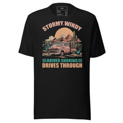 STORMY, WINDY DRIVER SNORING DRIVES THROUGH