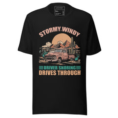 STORMY, WINDY DRIVER SNORING DRIVES THROUGH